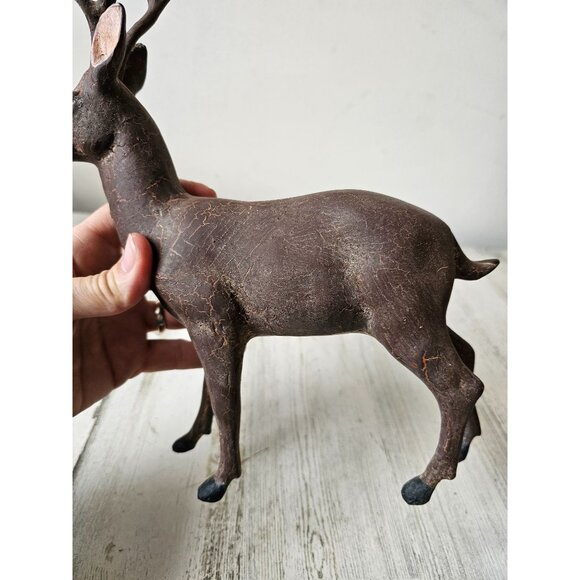 Vintage paper mache reindeer deer Xmas decor shabby chic unique - Picture 3 of 8